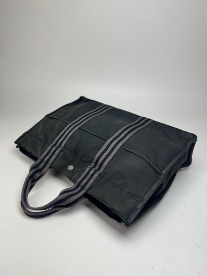 Vintage Hermes Canvas Tote Bag black Grey