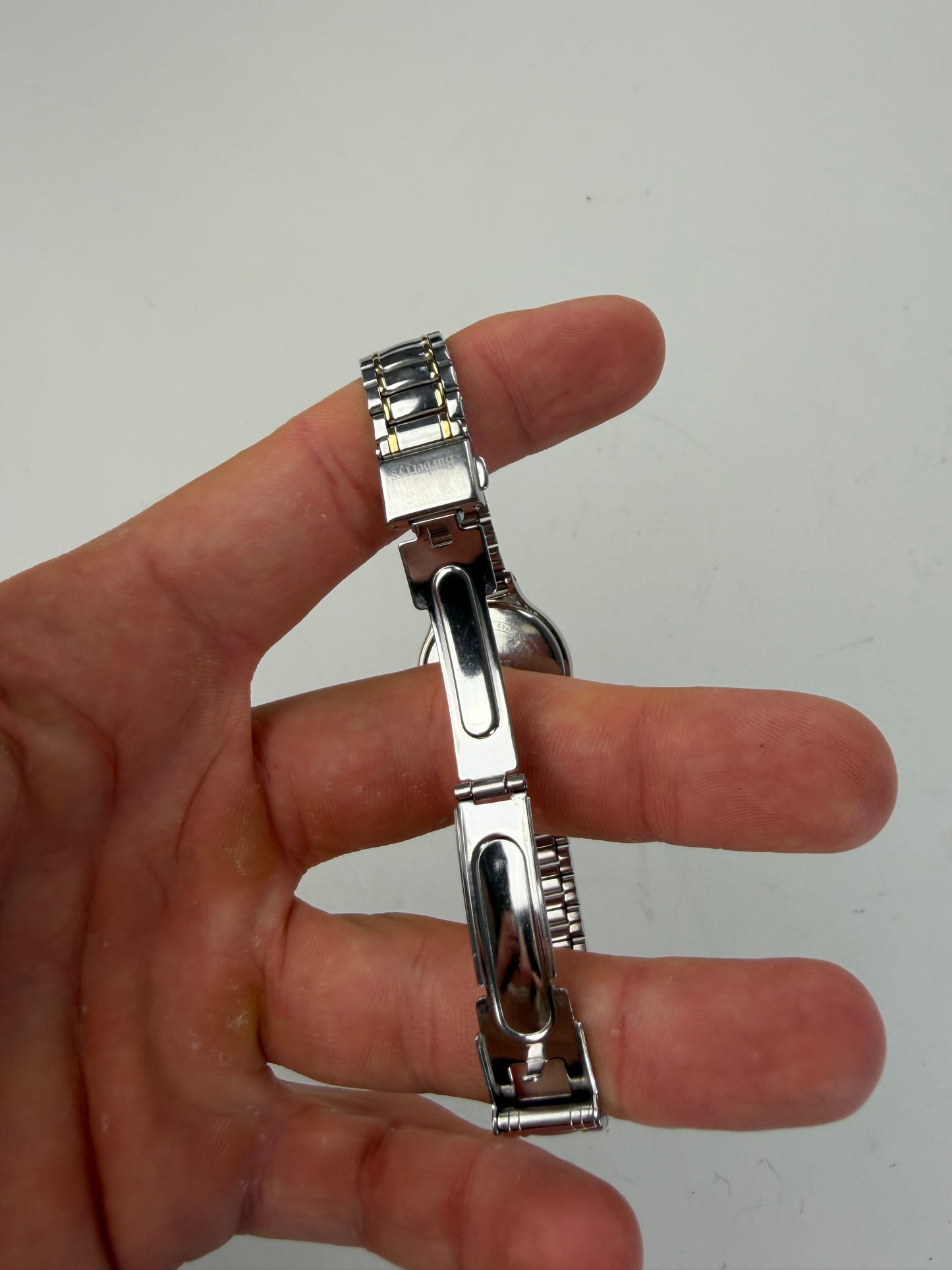 Vintage Burberry Stainless Steel Bracelet Watch Silver Gold