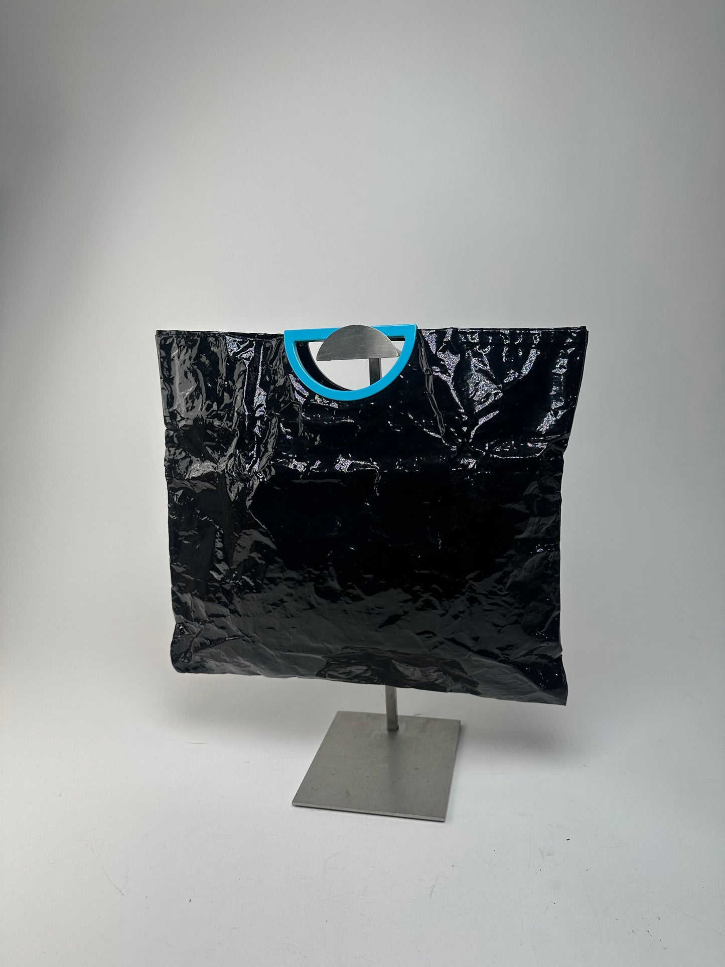 Vintage Issey Miyake Patent Leather Tote Bag Black
