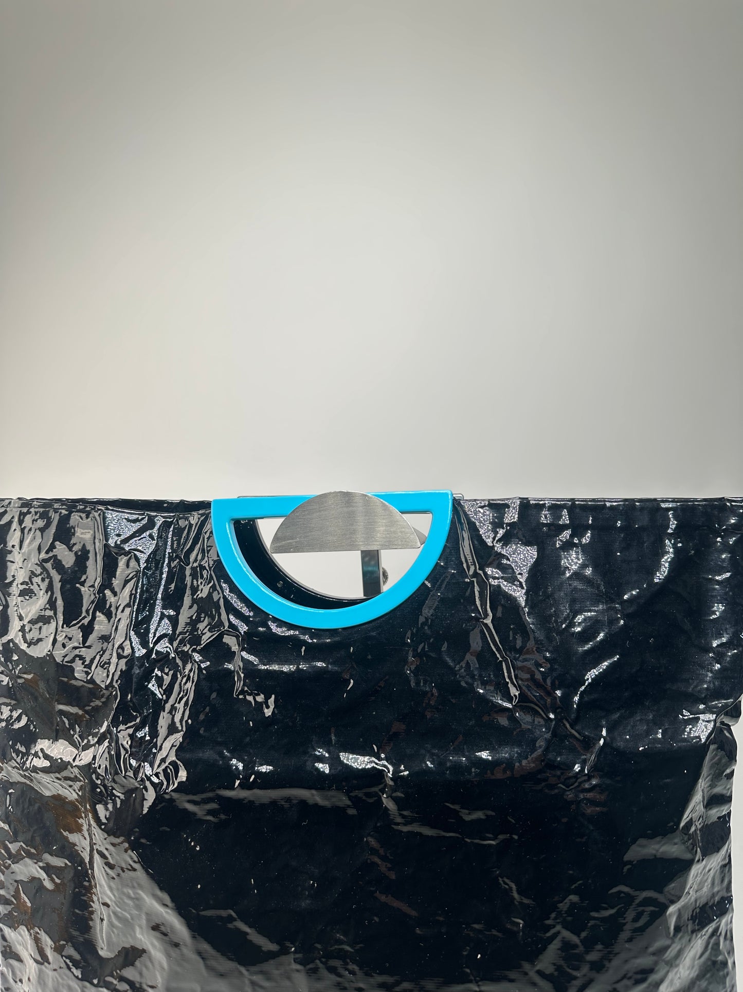 Vintage Issey Miyake Patent Leather Tote Bag Black