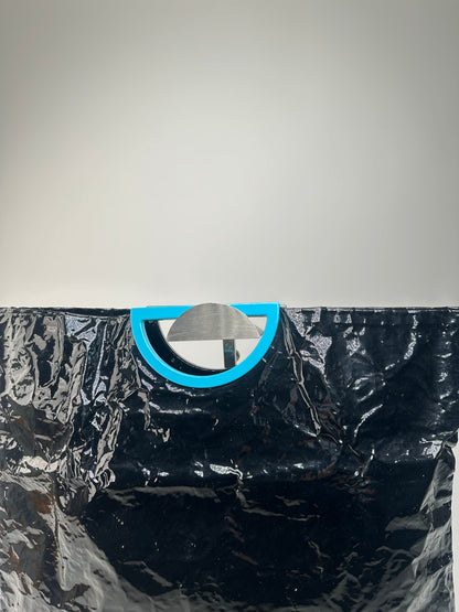 Vintage Issey Miyake Patent Leather Tote Bag Black