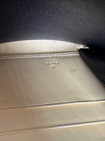 Vintage Gucci Guccissima Leather Zip Around Long Wallet Black