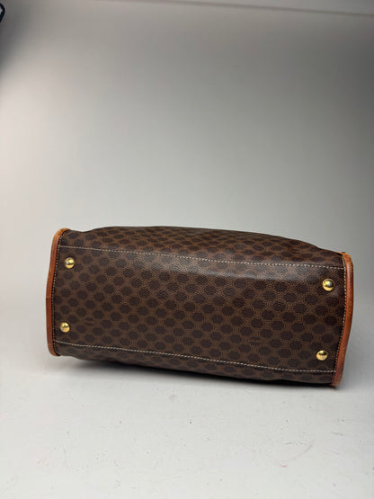 Vintage Celine Leather monogram ring bag brown