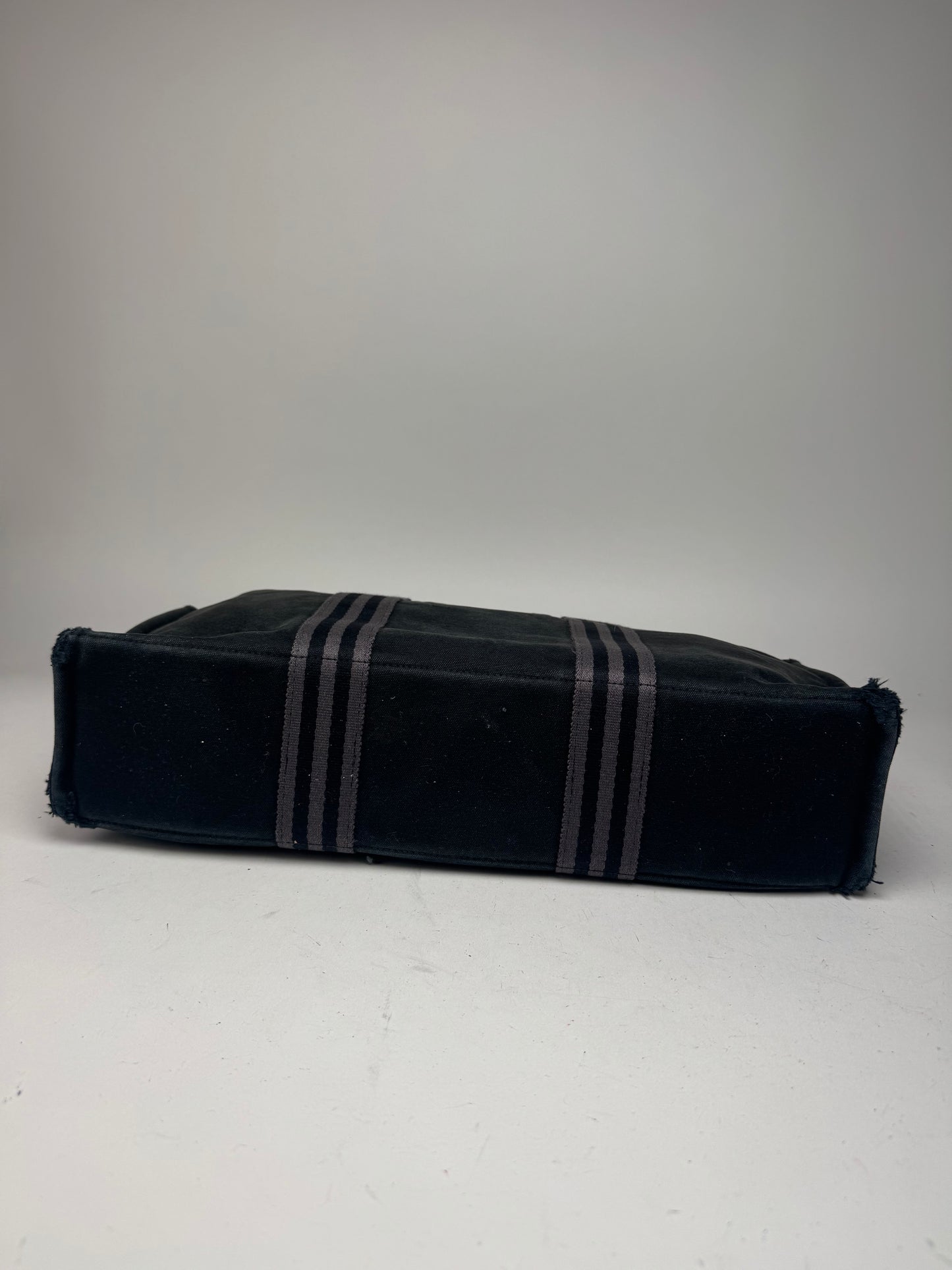 Vintage Hermes Canvas Tote Bag black Grey