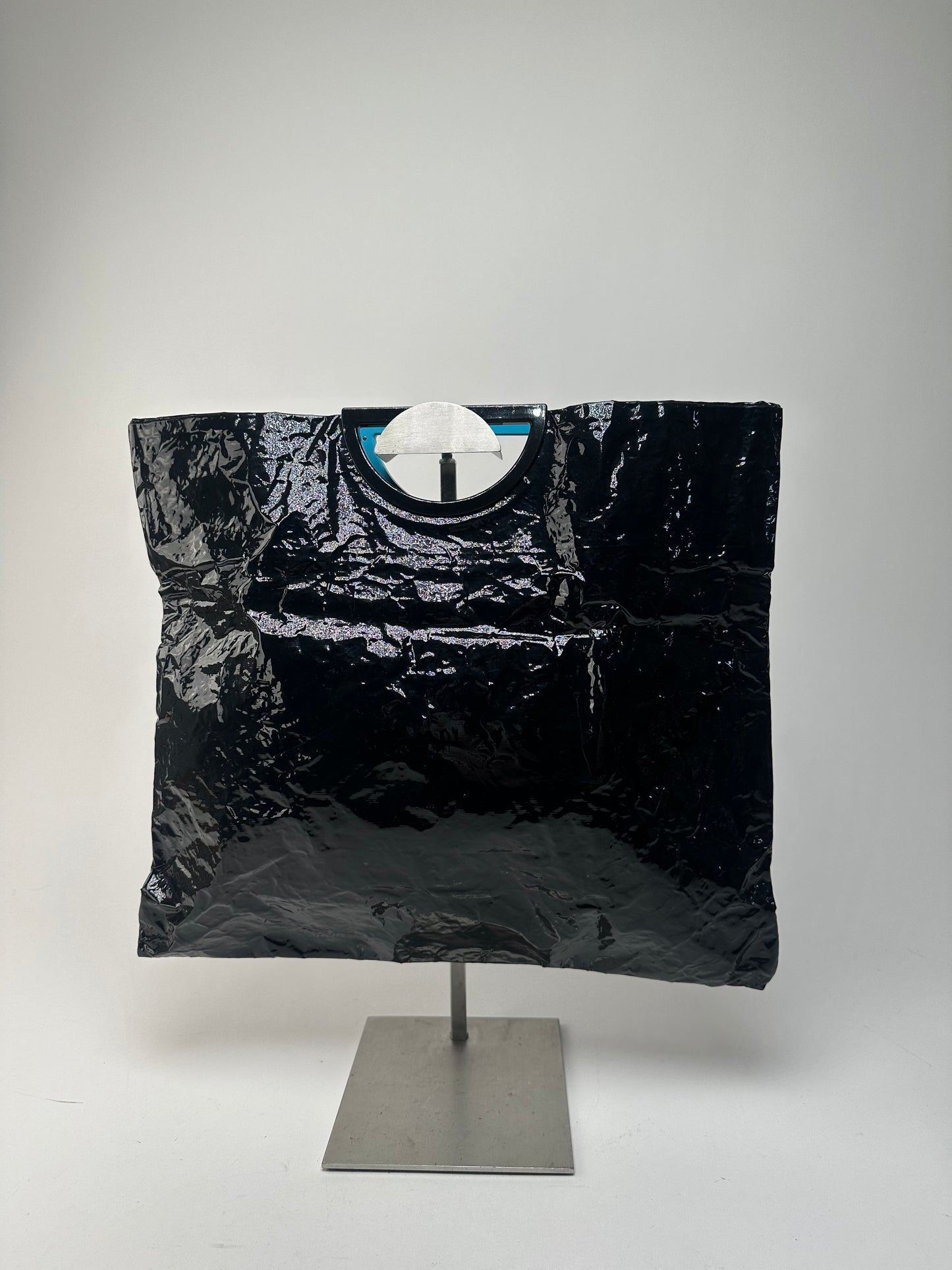 Vintage Issey Miyake Patent Leather Tote Bag Black