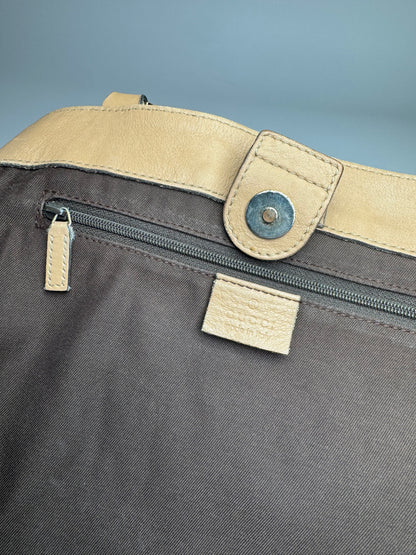 Vintage Gucci Monogram D-Ring Bag Beige Brown