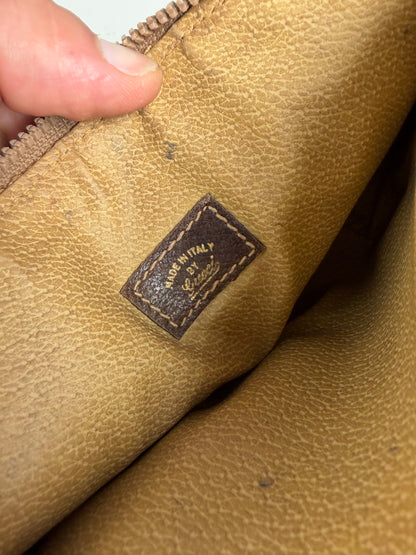 Vintage Gucci GG Supreme Cosmetic Bag Beige Brown