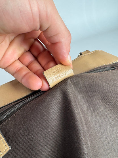 Vintage Gucci Monogram D-Ring Bag Beige Brown