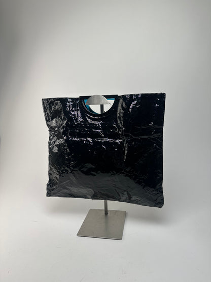 Vintage Issey Miyake Patent Leather Tote Bag Black