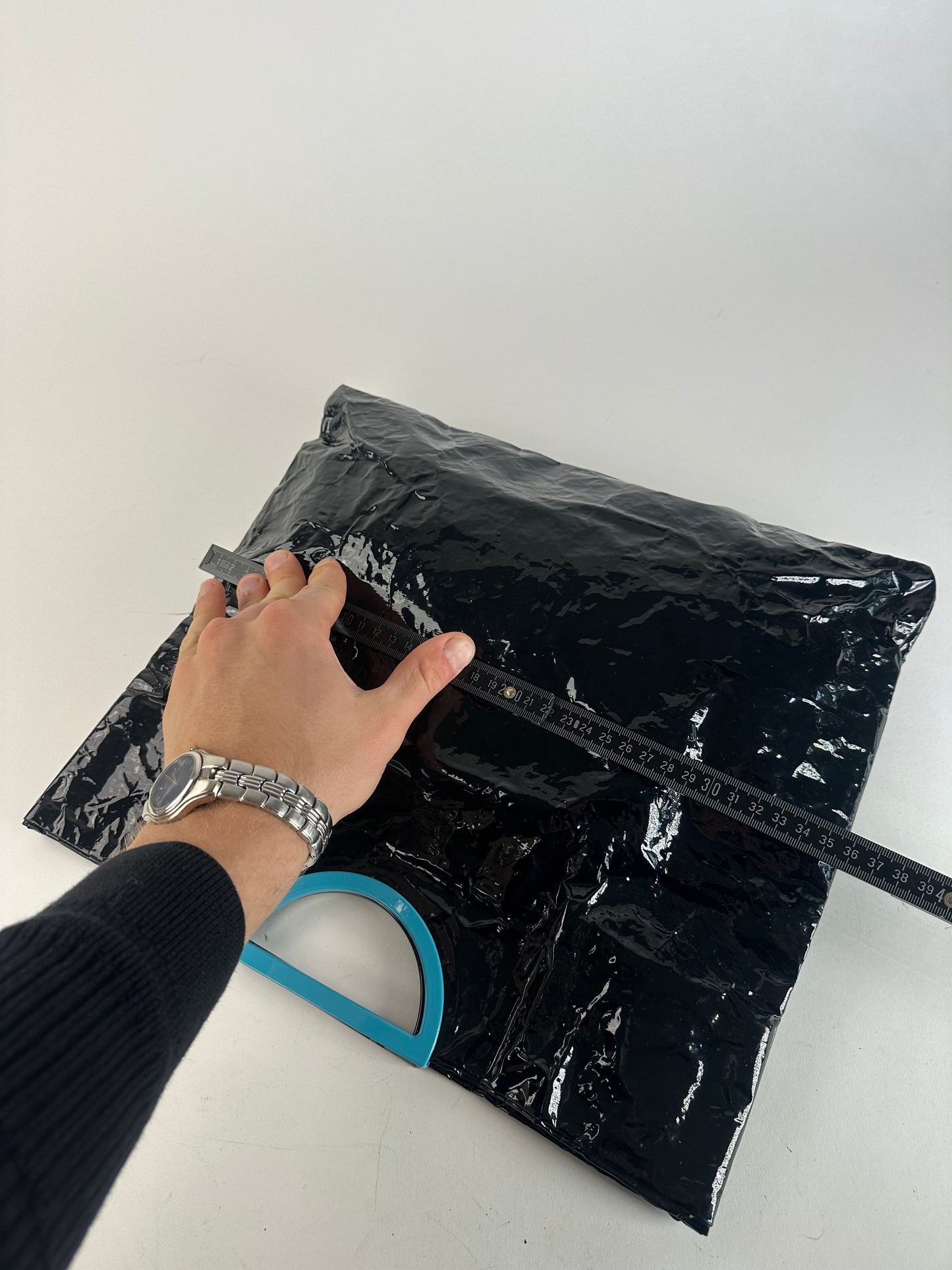 Vintage Issey Miyake Patent Leather Tote Bag Black