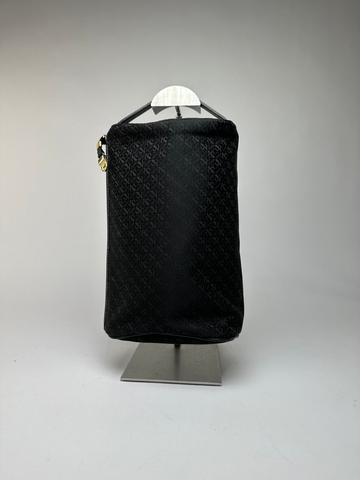 Vintage Loewe Anagram Patent Leather Zip Pouch Late 1990s Black