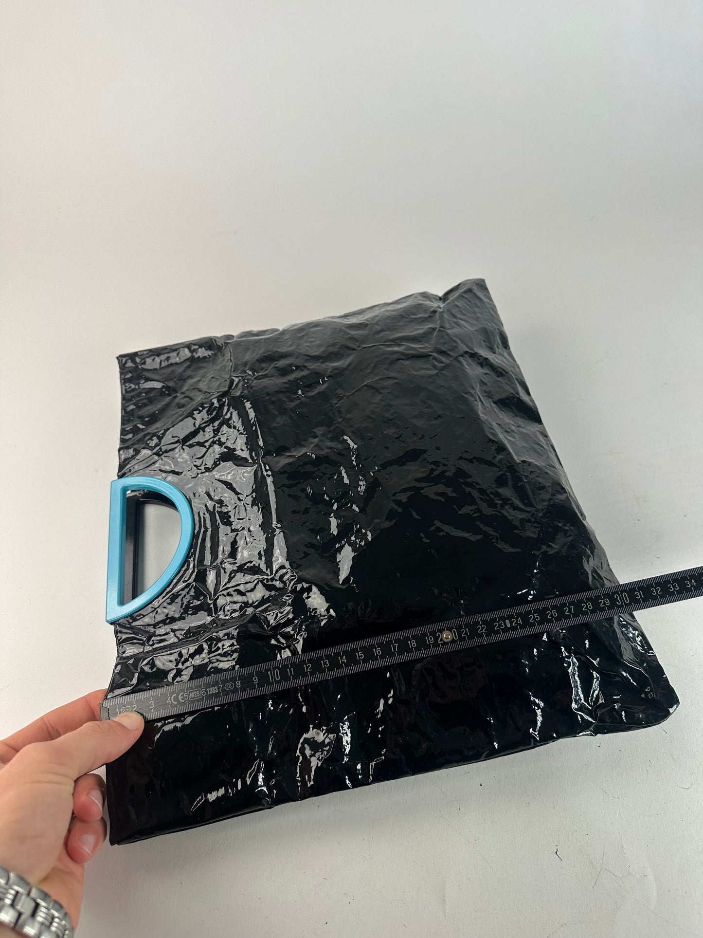 Vintage Issey Miyake Patent Leather Tote Bag Black