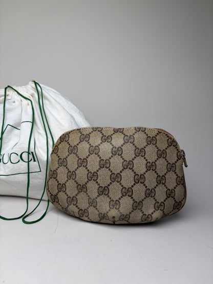 Vintage Gucci GG Supreme Cosmetic Bag Beige Brown