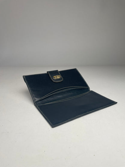 Vintage Celine Paris Leather Wallet Black Grey