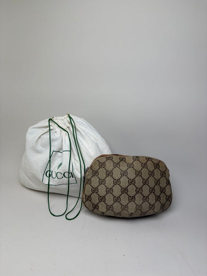 Vintage Gucci GG Supreme Cosmetic Bag Beige Brown