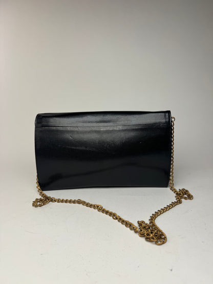 Sac vintage Givenchy en cuir verni 4G noir