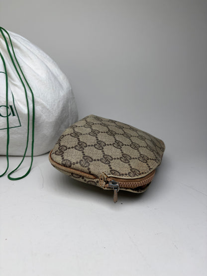 Vintage Gucci GG Supreme Cosmetic Bag Beige Brown