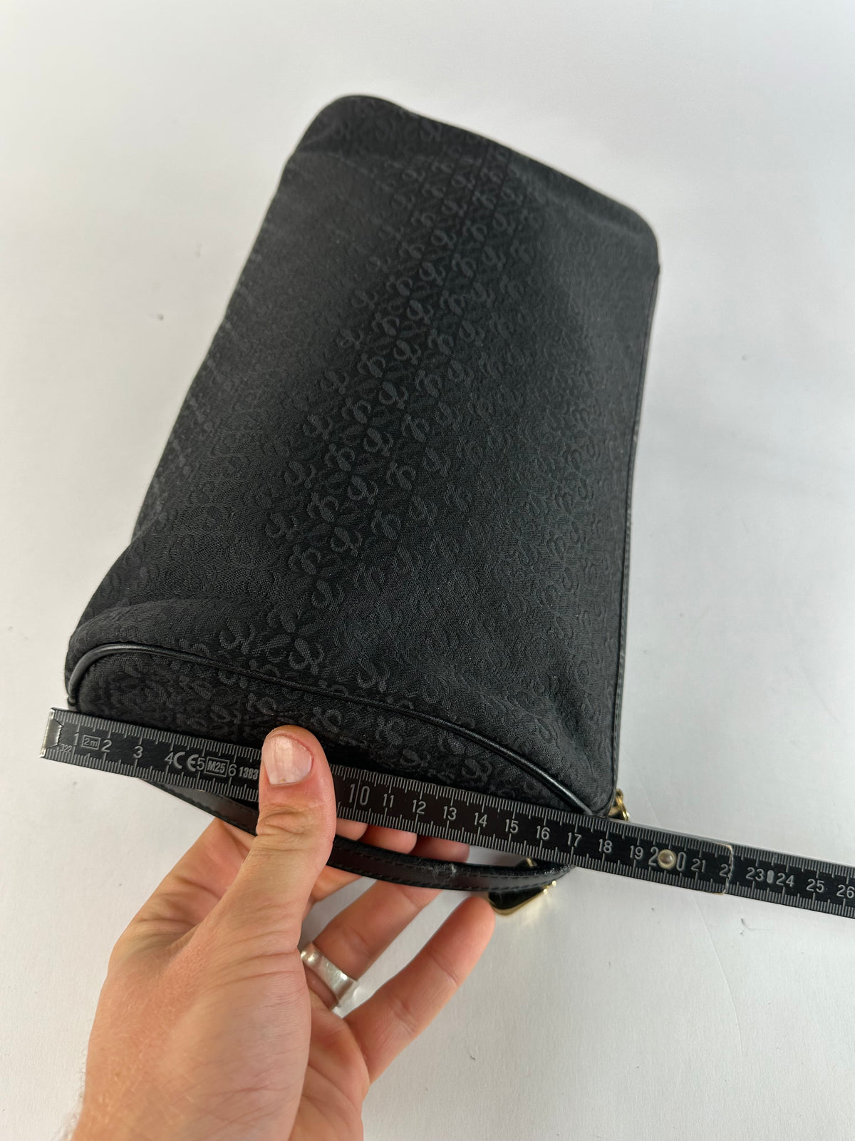 Vintage Loewe Anagram Patent Leather Zip Pouch Late 1990s Black