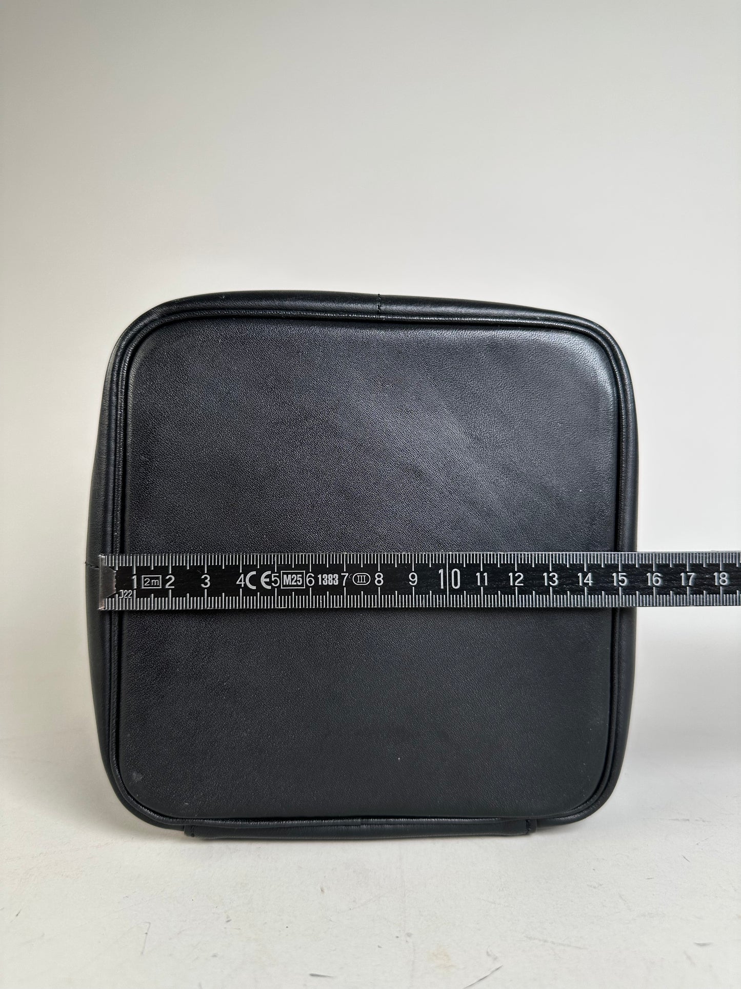 Vintage Courreges Smooth Leather Cosmetic Bag Black Silver