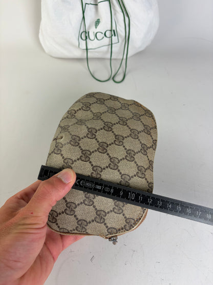 Vintage Gucci GG Supreme Cosmetic Bag Beige Brown