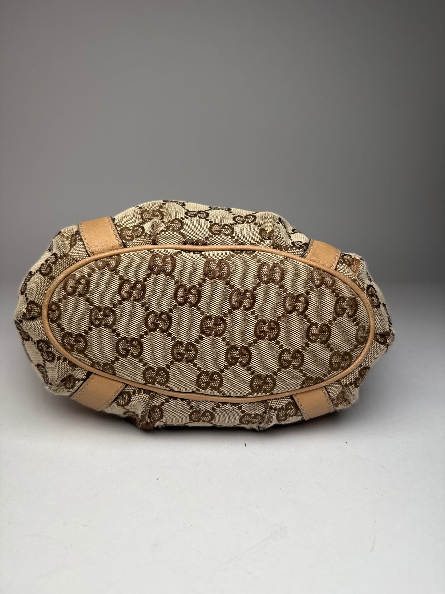 Vintage Gucci Monogram D-Ring Bag Beige Brown