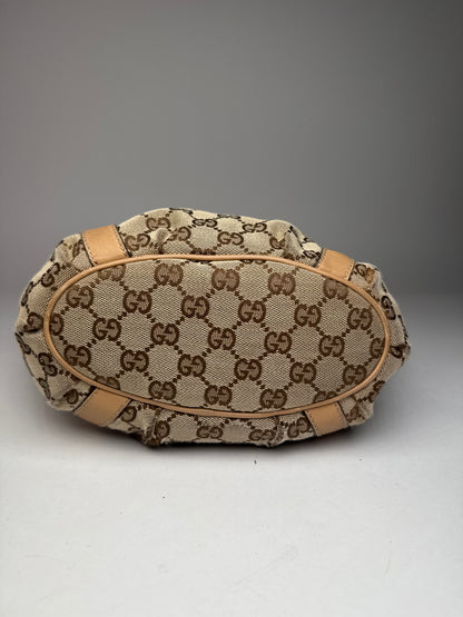 Vintage Gucci Monogram D-Ring Bag Beige Brown