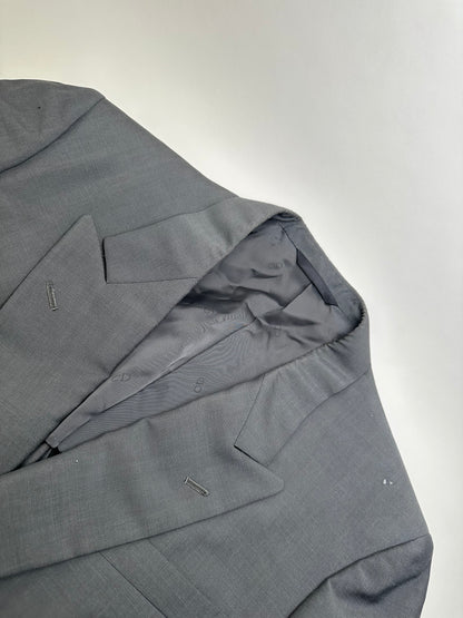 Vintage Dior Wool Blazer Gray Gold Buttons M