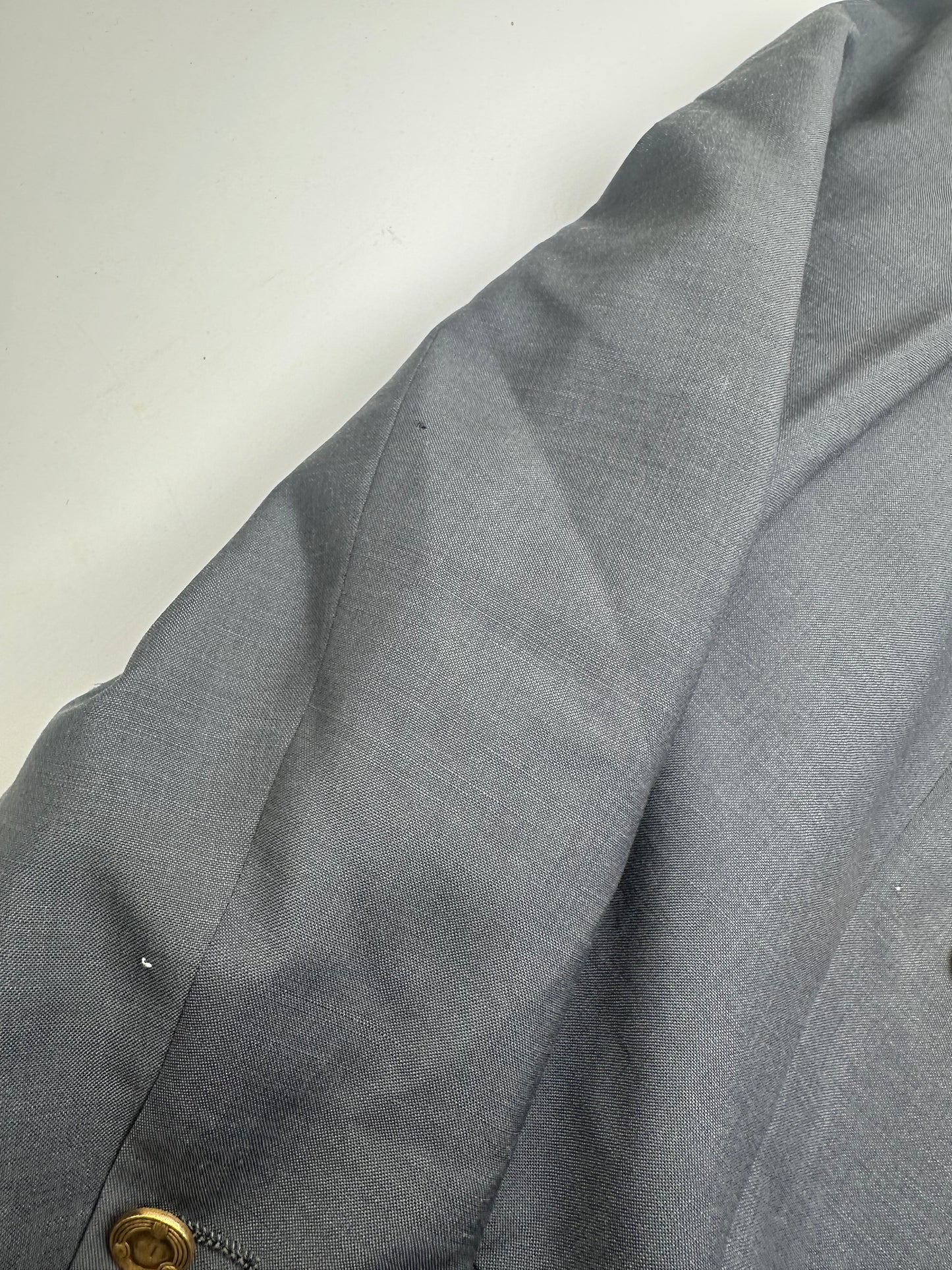 Vintage Dior Wool Blazer Gray Gold Buttons M