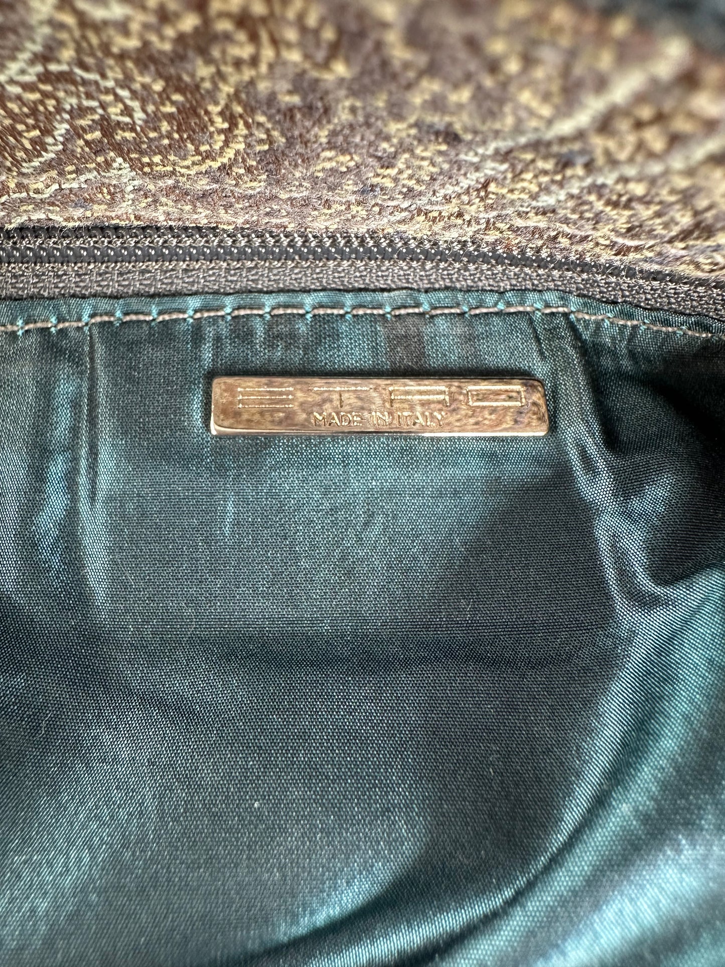 Vintage Etro Paisley Patchwork Multi Material Tote Bag Brown Burgundy