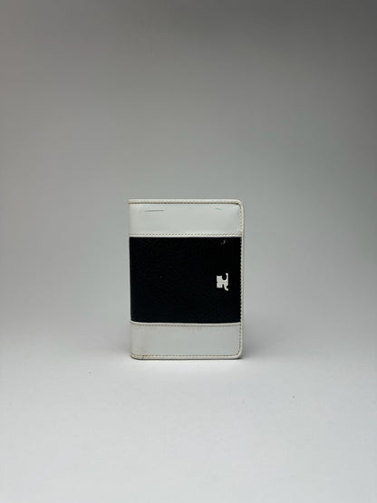 Vintage Courreges Leather wallet Black white