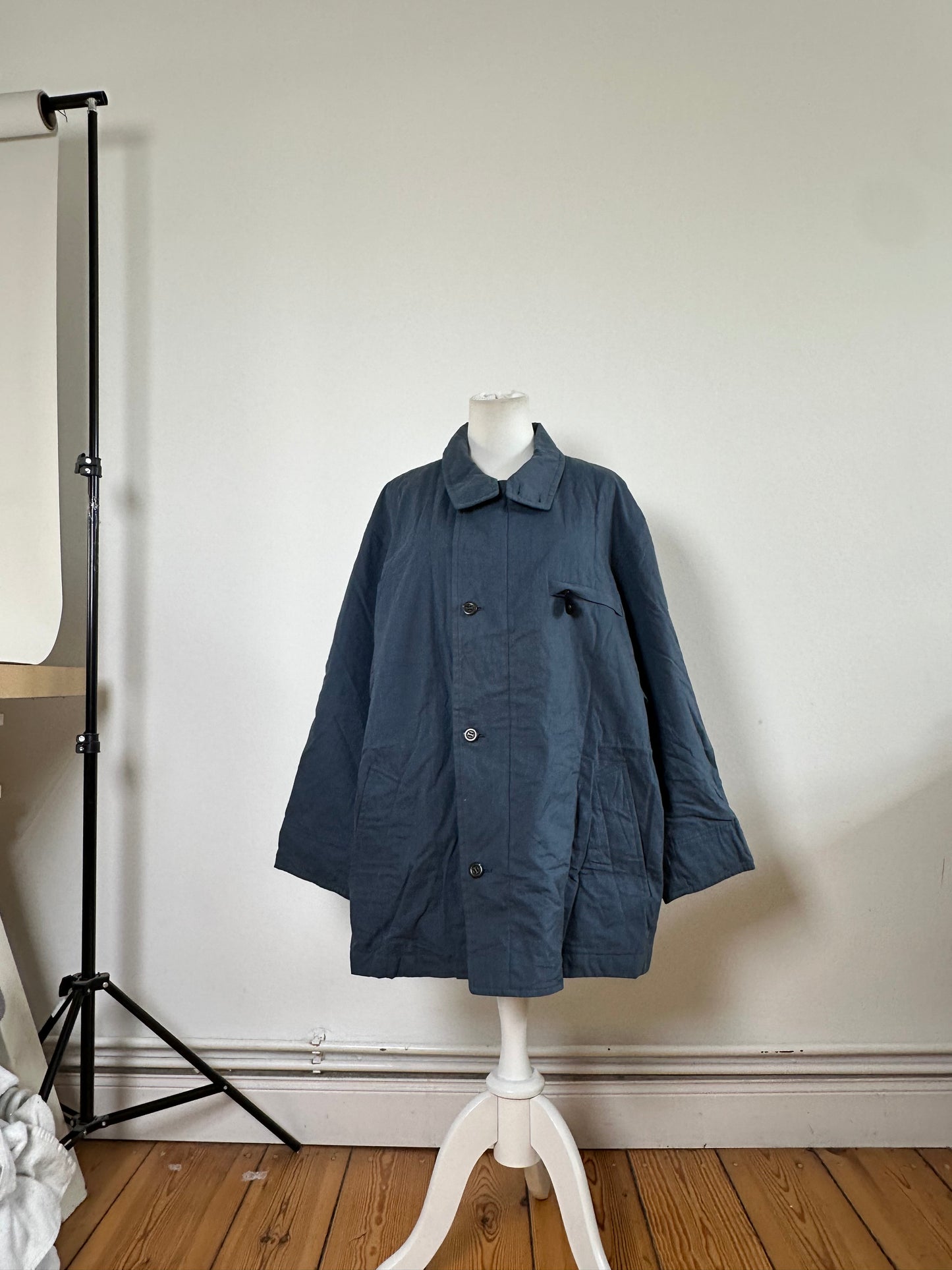 Vintage Dior Men's Cotton Coat Navy Blue L