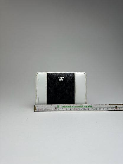 Vintage Courreges Leather wallet Black white