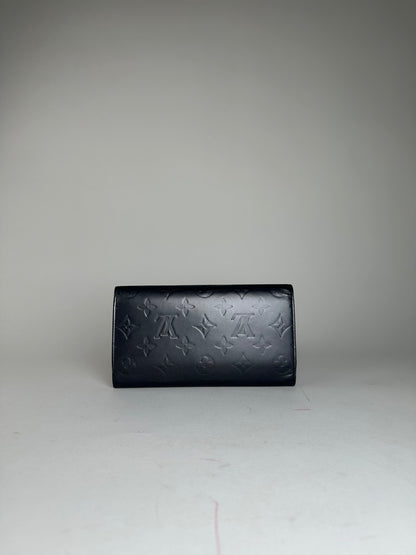 Vintage Louis Vuitton Monogram Mat Leather Long Wallet Noir