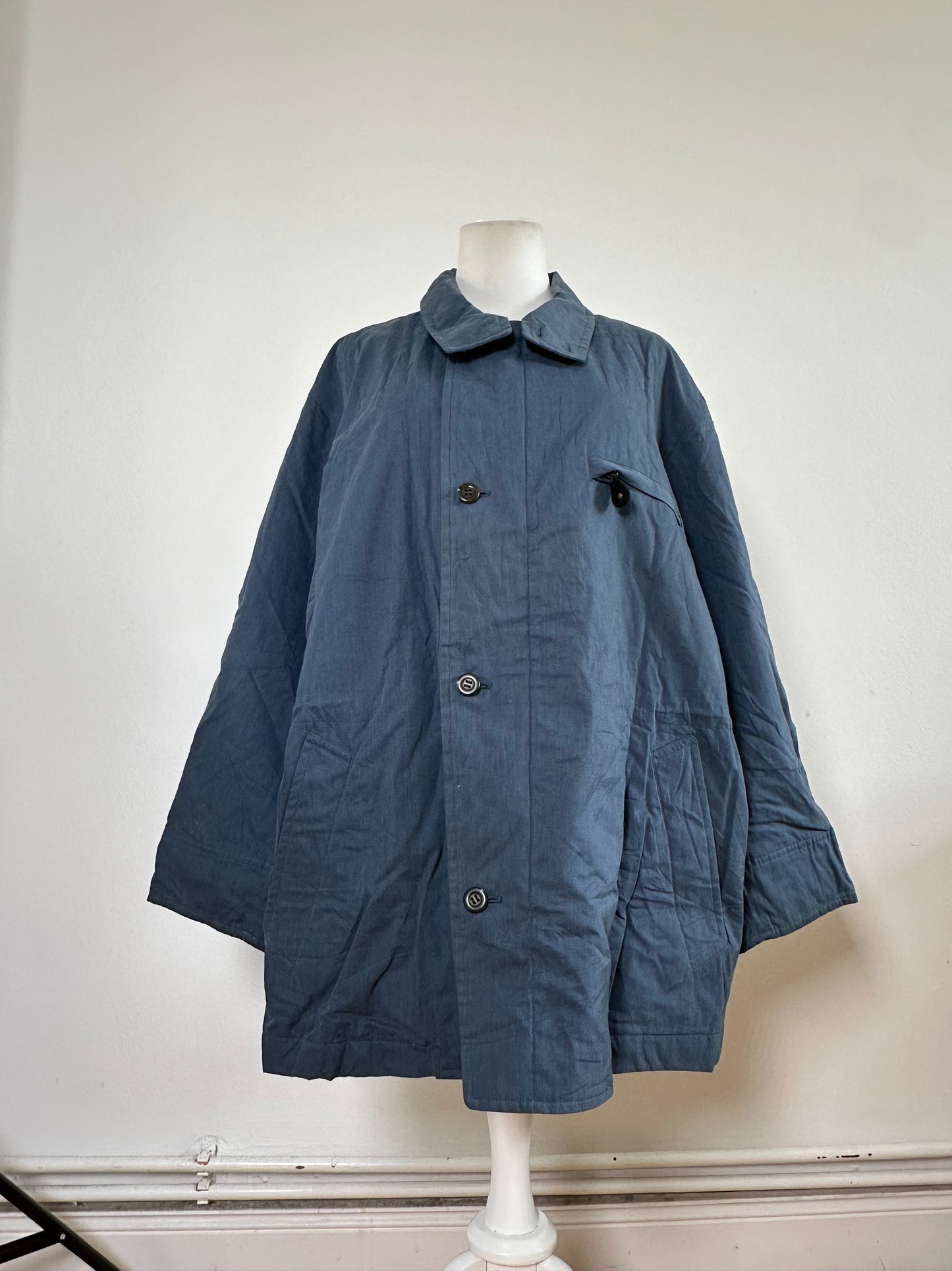 Vintage Dior Men's Cotton Coat Navy Blue L