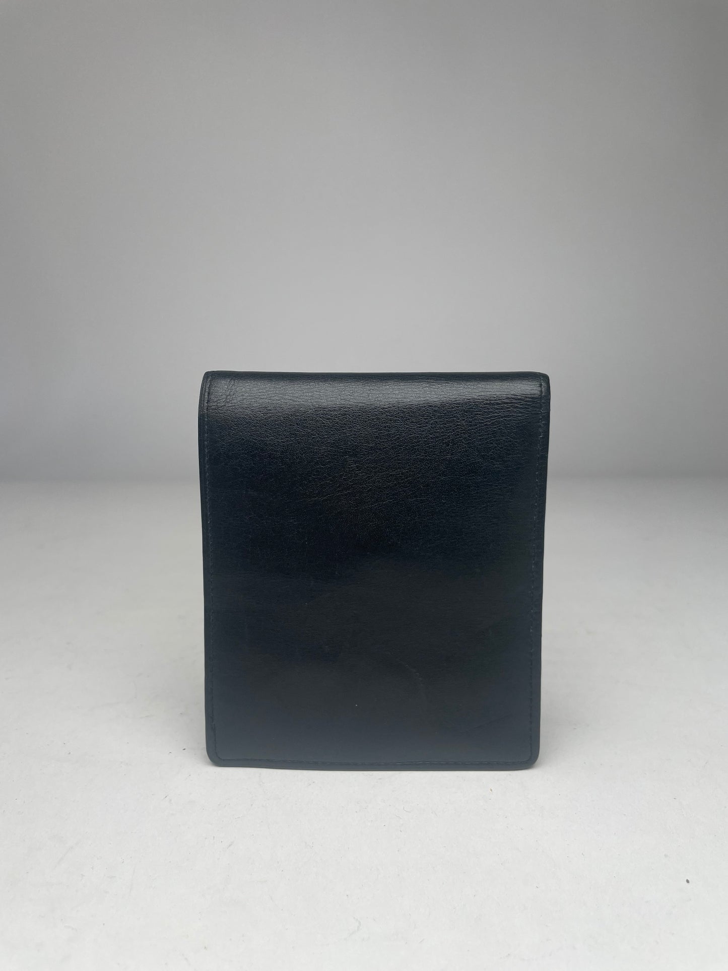 Vintage Yves Saint Laurent Leather Card Holder Wallet Black