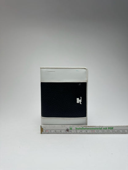 Vintage Courreges Leather wallet Black white