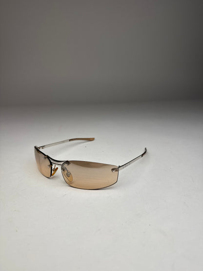 Vintage Dior Frameless Metal Sunglasses Rose Silver