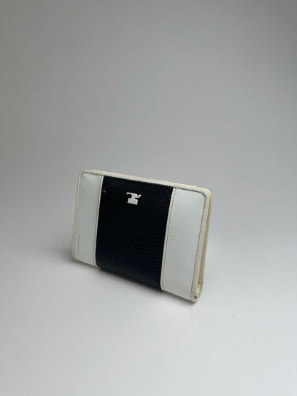 Vintage Courreges Leather wallet Black white