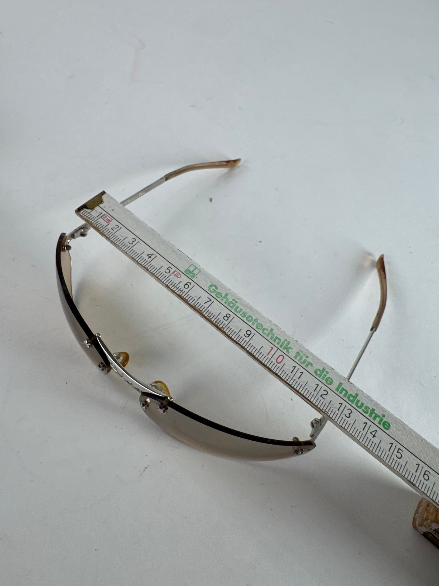 Vintage Dior Frameless Metal Sunglasses Rose Silver