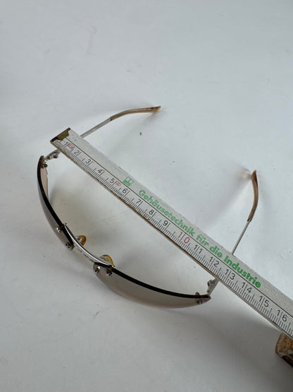 Vintage Dior Frameless Metal Sunglasses Rose Silver