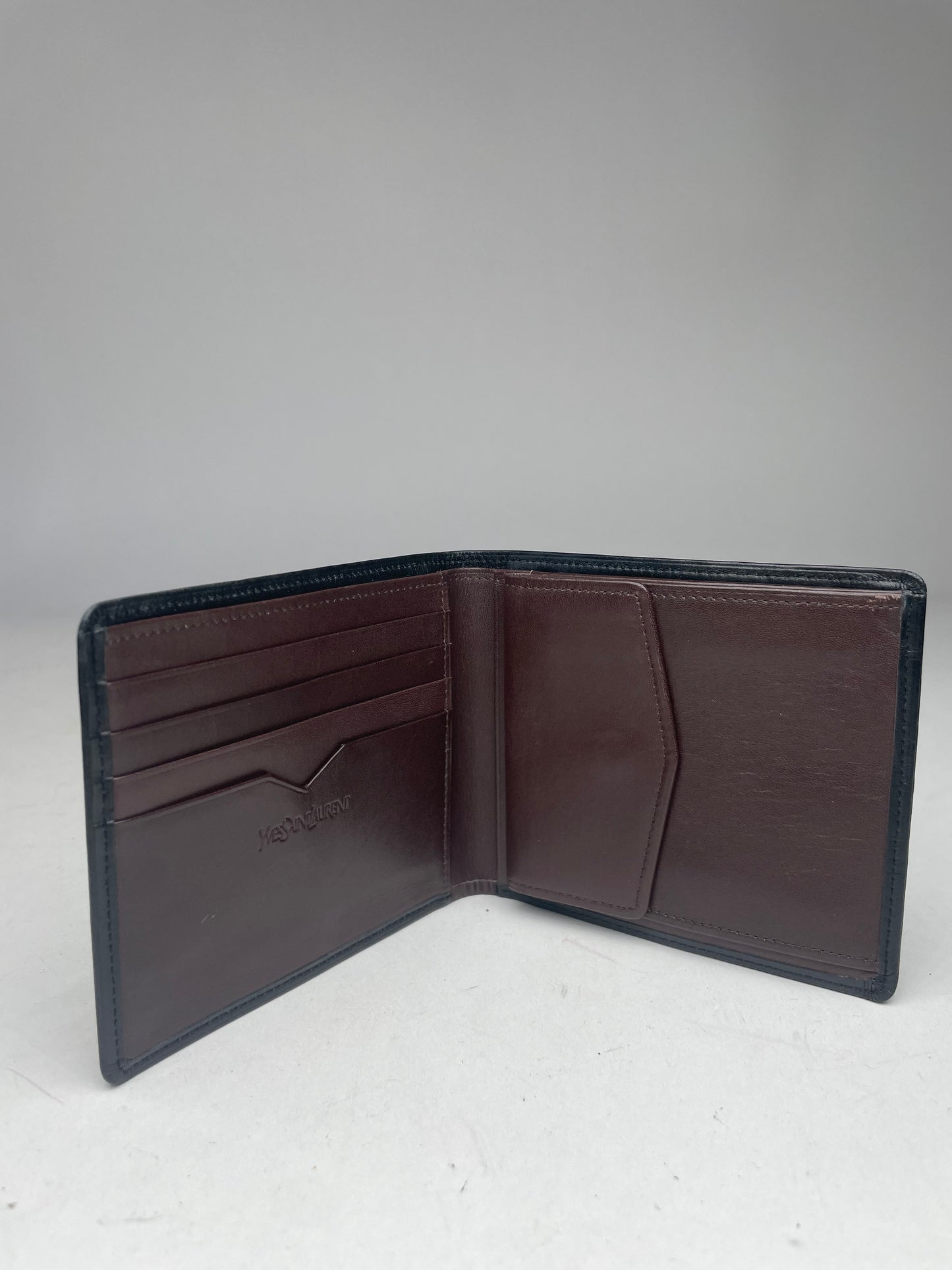 Vintage Yves Saint Laurent Leather Card Holder Wallet Black