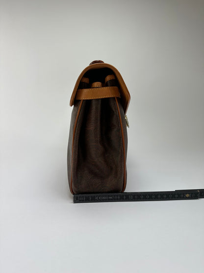 Vintage Etro Paisley Coated Canvas Top-Handle Bag Late 1980s Brown
