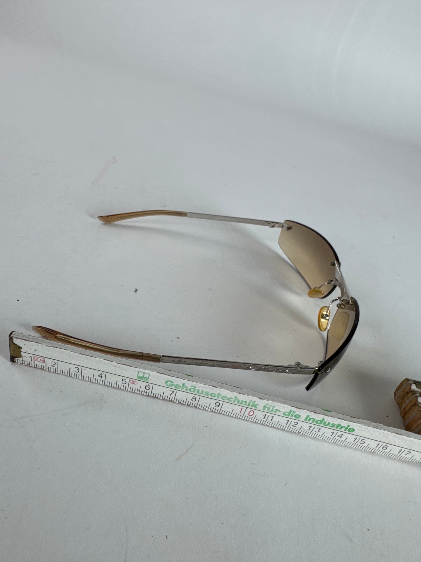 Vintage Dior Frameless Metal Sunglasses Rose Silver