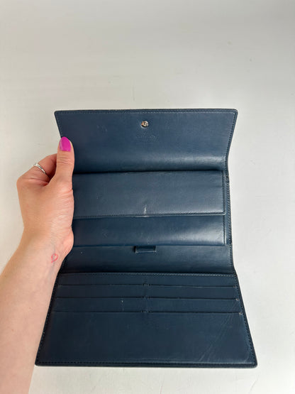 Vintage Louis Vuitton Monogram Mat Leather Long Wallet Noir