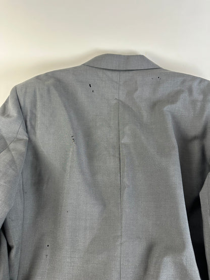 Vintage Dior Wool Blazer Gray Gold Buttons M