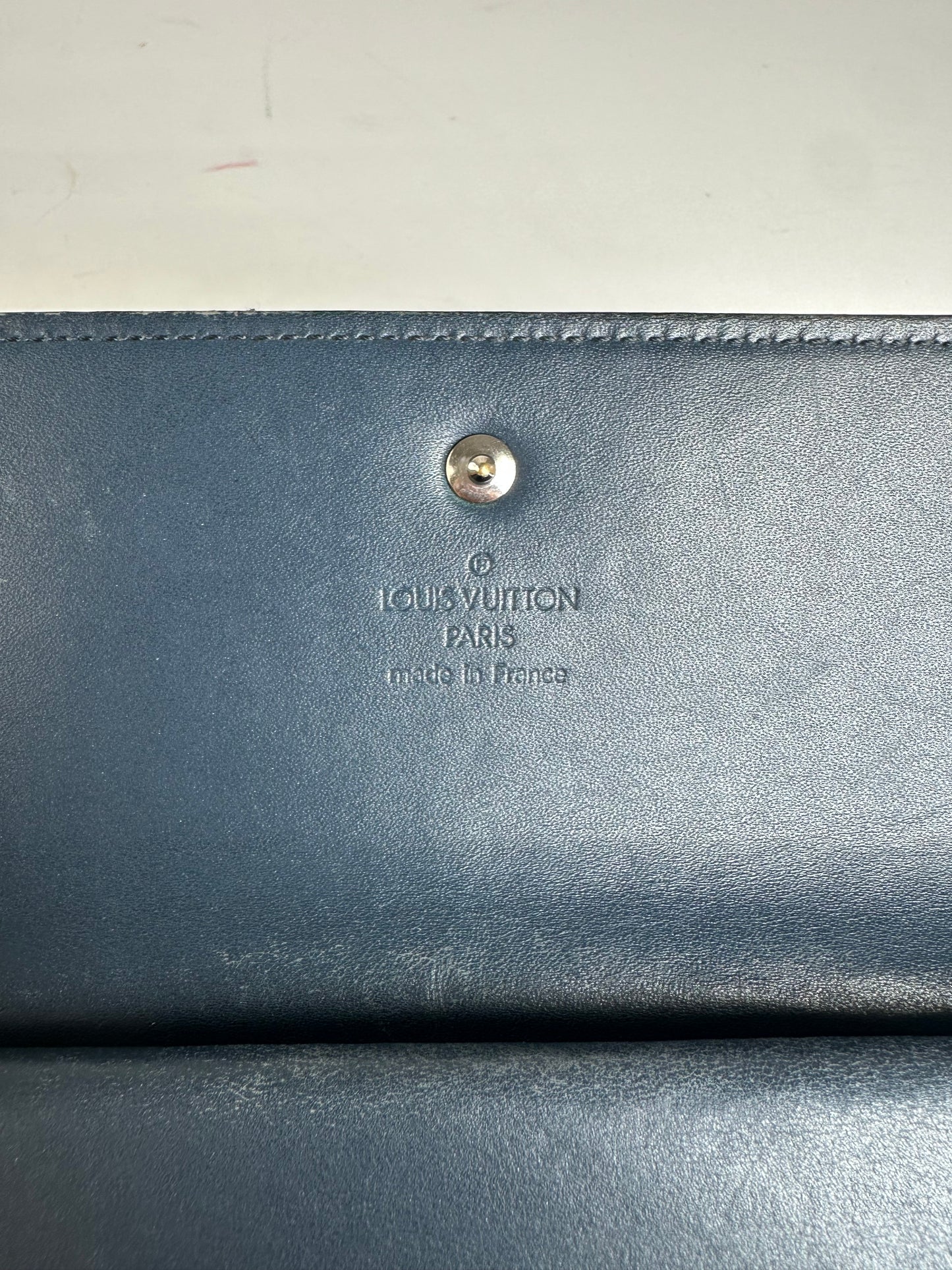 Vintage Louis Vuitton Monogram Mat Leather Long Wallet Noir
