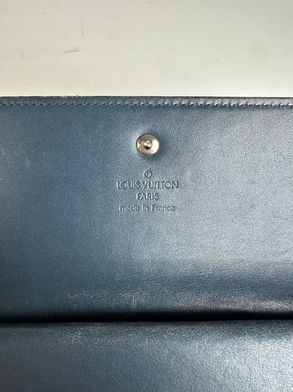 Vintage Louis Vuitton Monogram Mat Leather Long Wallet Noir