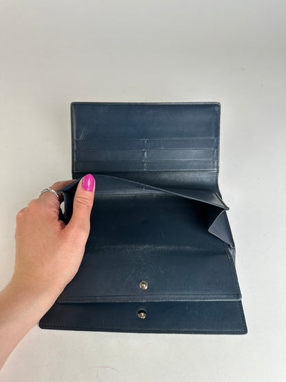 Vintage Louis Vuitton Monogram Mat Leather Long Wallet Noir