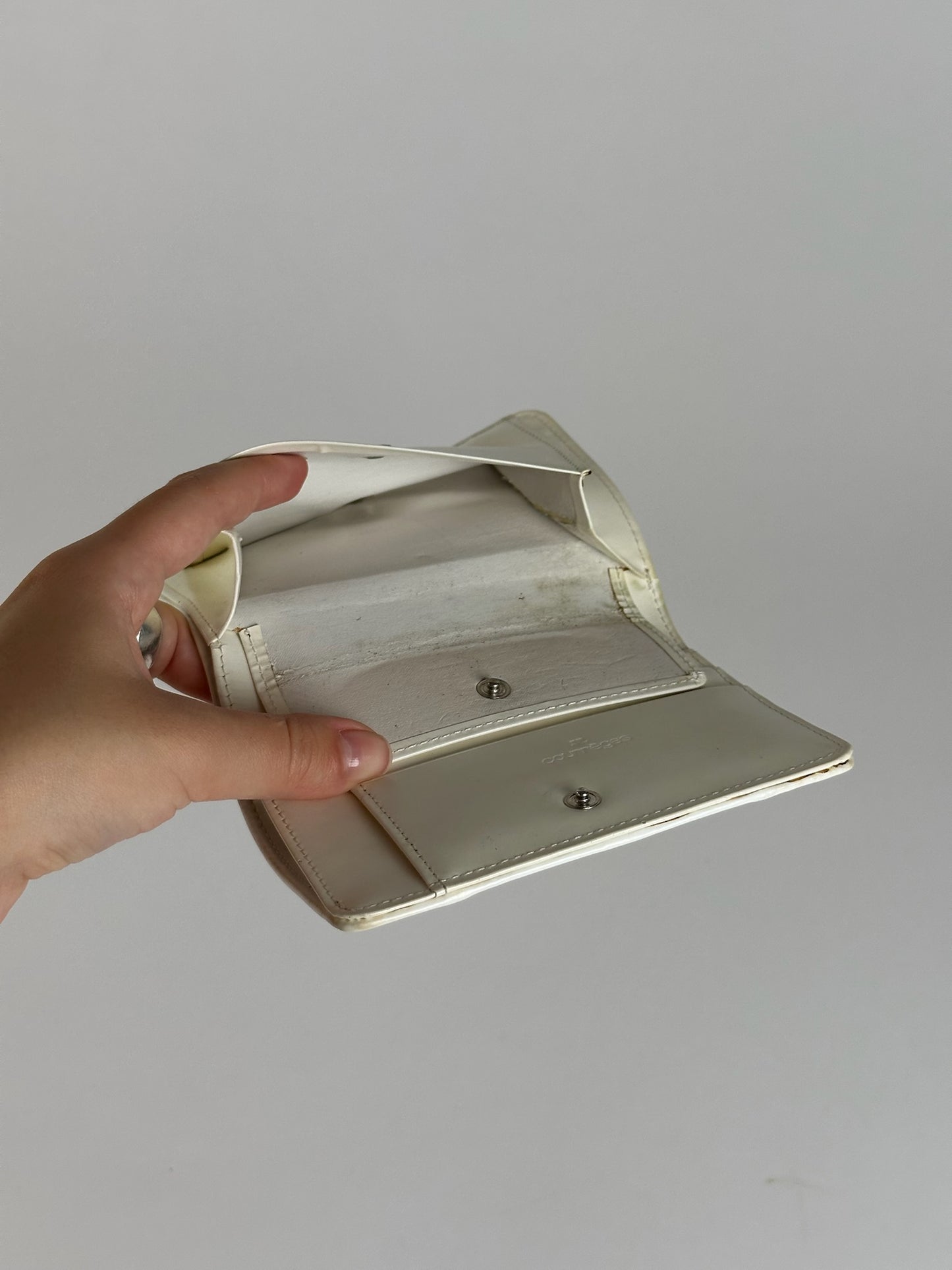 Vintage Courreges Leather wallet Black white