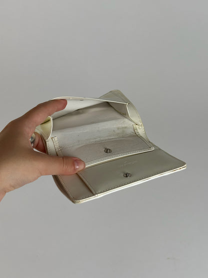 Vintage Courreges Leather wallet Black white